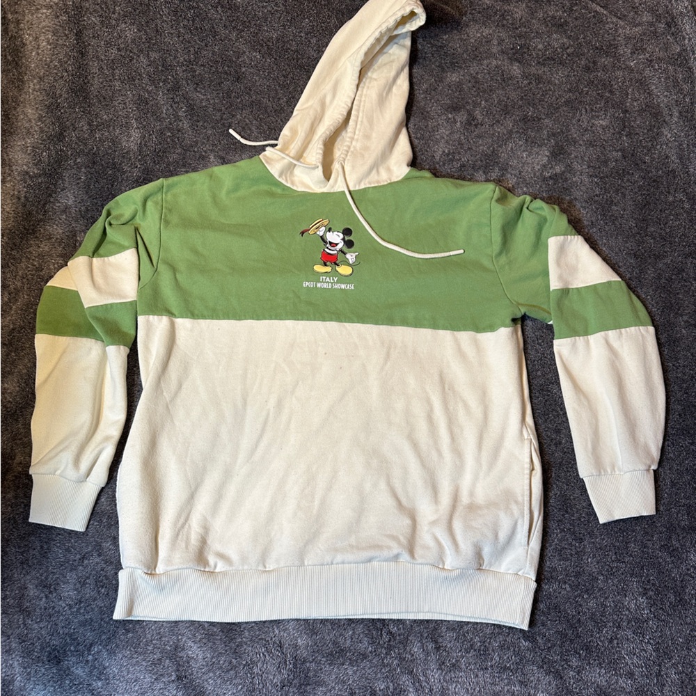 Disney parks Epcot Italy Green and Cream Mickey Mouse hoodie